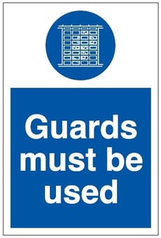 Picture of Guards Must be Used Sign - 200 x 300Hmm - Self Adhesive Vinyl - [AS-MA61-SAV]