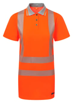 picture of PULSAR LIFE Women's Short Sleeve Polo Shirt Orange - Bamboo Content- PR-LFE974-NB-ORG