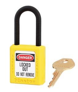 picture of Masterlock - Zenex 406 Non-Conductive Composite Lock-Out Padlock - Yellow - With One Unique Key - [MA-406YLW]