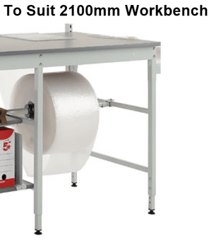 picture of QMP Mini Under Bench Roll Holder to Suit 2100mm Workbench - Light Grey - [QM-BPMINRHUB21L]