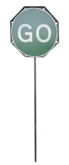 picture of Sineway Stop/Go Lollipop Metal Pole - Plastic Sign - [TNN-TN-SGMP]