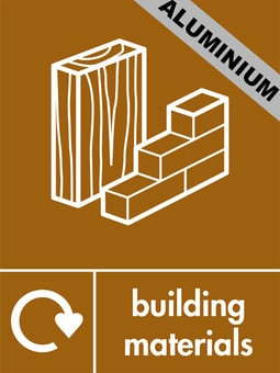 Picture of Recycling Signs - Building Materials - 300 X 400Hmm - Aluminium - [AS-WR42-ALU]
