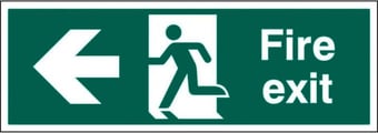 Picture of Fire Exit Arrow Pointing West Sign - 400 x 150Hmm - Rigid Plastic - [AS-SA3-RP]