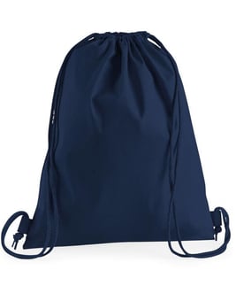 picture of Westford Mill Navy Blue Premium Cotton Gymsack - [BT-W210-NVY]