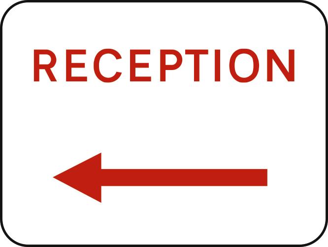 picture of Spectrum 600 x 450mm Dibond ‘Reception Arrow Left’ Road Sign - With Channel – [SCXO-CI-13112]