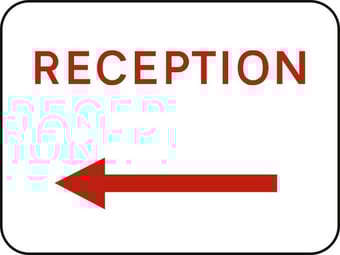 Picture of Spectrum 600 x 450mm Dibond ‘Reception Arrow Left’ Road Sign - With Channel - [SCXO-CI-13112]