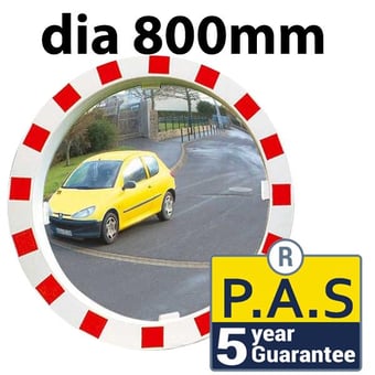picture of ROUND TRAFFIC MIRROR - P.A.S - Dia 800mm - To View 2 Directions - 5 Year Guarantee - [VL-948]