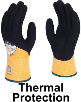 picture of Polyco Polyflex Eco Therm Thermal Work Gloves - Cold & Heat Resistant Level 2 - Sandy Latex Grip - [BM-PETH]
