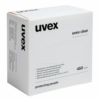 picture of Uvex - Clear Lens Cleaning Tissues - Pack of 450 Tissues - [TU-9971002] - (LP)