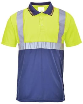 picture of Portwest - Hi-Vis Two-Tone Polo Shirt - Yellow / Navy - PW-S479YNR