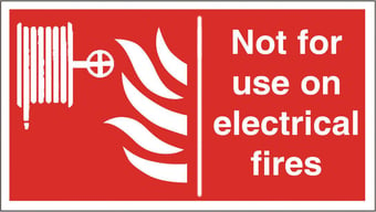 picture of Not for Use on Electrical Fires Sign - 200 X 150Hmm - Rigid Plastic - [AS-FI36-RP]