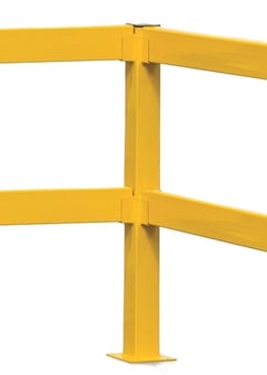 Picture of QMP Lift Out Rail Barrier - Lift Out Twin Rail - Corner Post - 900H x 80W x 80D mm - [QM-RBTRBBCX900Y]