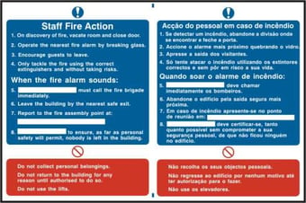 Picture of Spectrum Staff fire action procedure English / Portuguese - PVC 300 x 200mm - SCXO-CI-0170