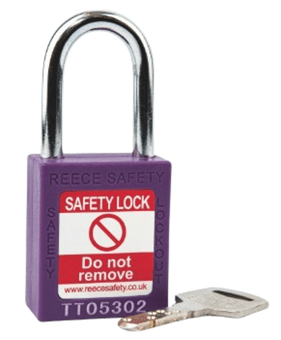 picture of Reece Nylon Body Safety Padlock - 38mm Steel Shackle - Keyed to Differ - Purple - [RS-TT38PRP] - (LP)