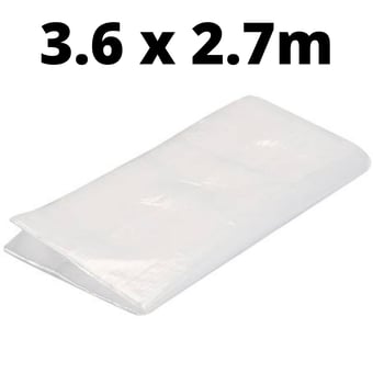 picture of Polythene Dust Sheet - Protects Furniture and Carpet - 3.6 x 2.7m (12' x 9') Approx - [SI-633539]