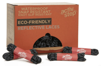 Picture of Rock Fall - Activ-Step Recycled High Visibility Black Boot Laces - 160cm - Box of 50 Pairs - [RF-ABRLACBKVIZ/160] - (LP)