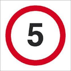 picture of Non Reflective Traffic Signs - 5 mph - 300 x 300Hmm - Rigid Plastic [AS-GE47-RP]
