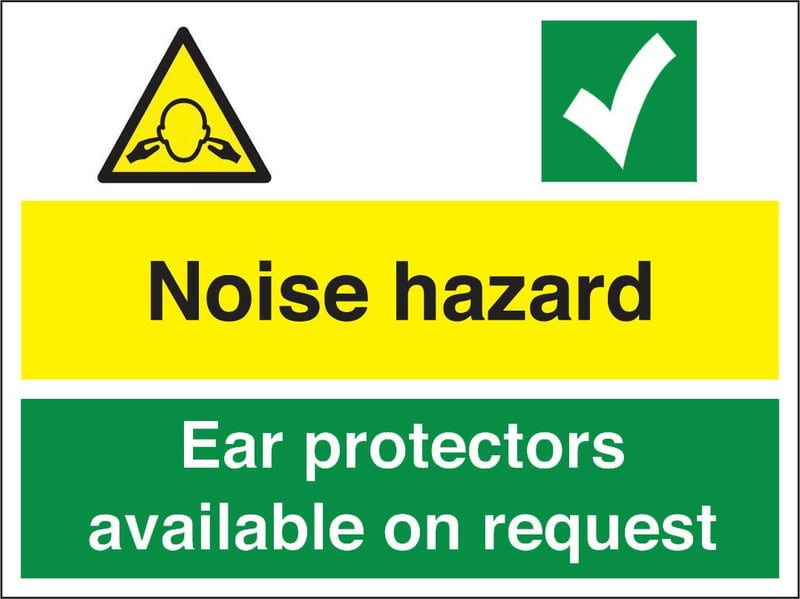 picture of Noise Hazard Ear Protectors Available Sign - 400 X 300Hmm - Rigid Plastic - [AS-MU24-RP]