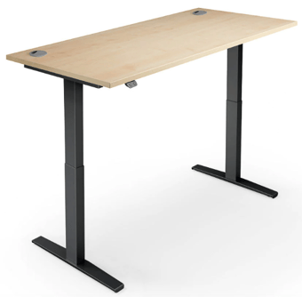 picture of Yo-Yo DESK PRO 2 Black Frame with Oak Desk Top - YYO-YD-PRO-2-B/1200700OAK