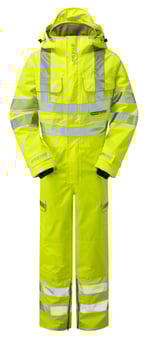 Picture of Pulsar Yellow Hi Vis Waterproof Coverall - PR-P522-R - (DISC-R)