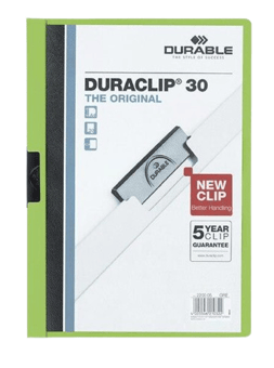 Picture of Durable - DURACLIP 30 Clip Folder - A4 - Green - Pack of 25 - [DL-220005]