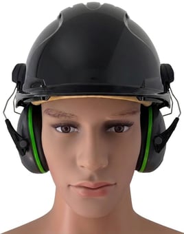 picture of JSP Evo3 Black Vented Hard Hat With Sonis 1 Mounted Ear Defenders - [IH-EVO3BSONIS1] - (LP)