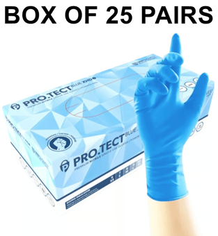 picture of Unigloves PRO.TECT Blue XHD+ Heavy Duty Long Cuff Nitrile Gloves - Box of 25 Pairs - UGL-P-GA010