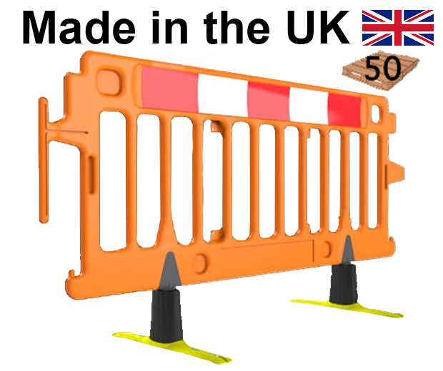 Avalon Orange Safety Barrier - 2 Metres Wide - ClearPath® Extra Feet - Compliant with Chapter 8 Street Works - Pallet Quantity: 50 - [OX-0635] - (LP)