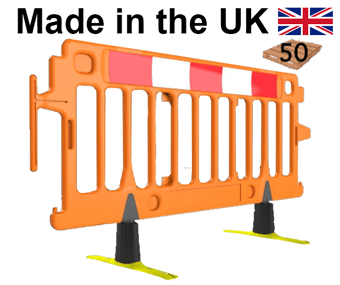 picture of Avalon Orange Safety Barrier - 2 Metres Wide - ClearPath® Extra Feet - Compliant with Chapter 8 Street Works - Pallet Quantity: 50 - [OX-0635] - (LP)
