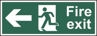 Picture of Spectrum Fire exit Man arrow left - SAV 400 x 150mm - SCXO-CI-12092