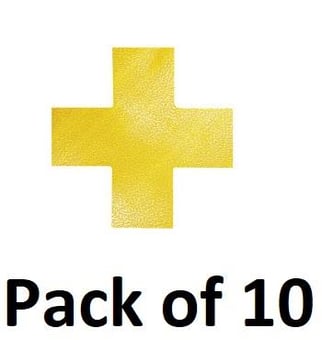 picture of Durable - Floor Marking Shape "Cross" - Yellow - Pack of 10 - [DL-170104]