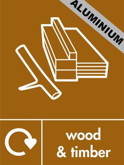 picture of Recycling Signs - Wood & Timber - 300 X 400Hmm - Aluminium - [AS-WR45-ALU]