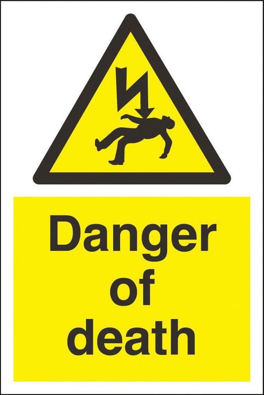 picture of Danger of Death Sign - 200 x 300Hmm - Rigid Plastic - [AS-WA26A-RP]