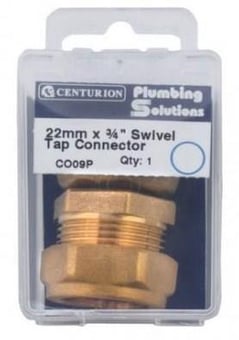 Picture of 22mm x 3/4" BSP Compression Straight Tap Connector - CTRN-CI-CO09P