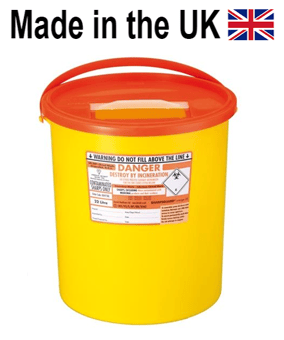 picture of SHARPSGUARD® Orange Lid 22 Ltr Sharps Bin NHS Code FSL126 BS7320:1990 - [DH-DD475OL] - (MP)