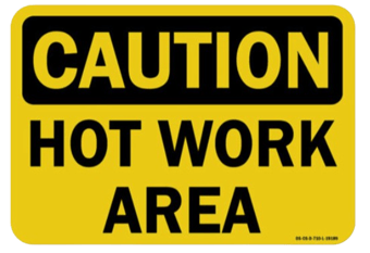 picture of Caution Hot Work Area Sign - 450mm x 650mm - [SL-Y4142900]