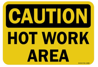 Picture of Caution Hot Work Area Sign - 450mm x 650mm - [SL-Y4142900]