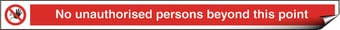 picture of No Unauthorised Persons Beyond This Point Sign - 400 X 35Hmm - Self Adhesive Vinyl - [AS-PR165-SAV]