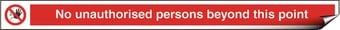 Picture of No Unauthorised Persons Beyond This Point Sign - 400 X 35Hmm - Self Adhesive Vinyl - [AS-PR165-SAV]