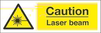 picture of Caution Laser Beam Sign - 300 x 100Hmm - Rigid Plastic - [AS-WA242-RP]