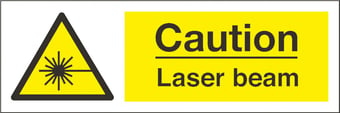 picture of Caution Laser Beam Sign - 300 x 100Hmm - Rigid Plastic - [AS-WA242-RP]