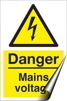 Picture of Danger Mains Voltage Sign - 200 x 300Hmm - Self Adhesive Vinyl - [AS-WA30-SAV]