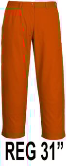 picture of Portwest Bizweld Regular Leg Flame Retardant Orange Trouser - PW-BZ30ORR