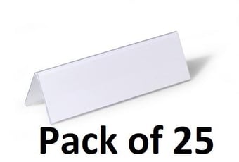 picture of Durable Table Place Name Holders 61x210mm - Transparent - Pack of 25 - [DL-805219]