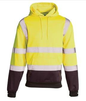picture of Supertouch Hi Vis Yellow 2 Tone Hooded Sweatshirt - ST-37141