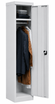 picture of QMP Clothing Cupboard - 1 Shelf - Light Grey Doors - 1800H x 600W x 460D mm - [QM-CC186046ZLXX]