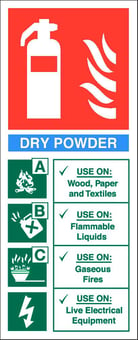 picture of Dry Powder Fire Extinguisher Instruction Sign - 82 X 202Hmm - Rigid Plastic - [AS-EN3-RP]