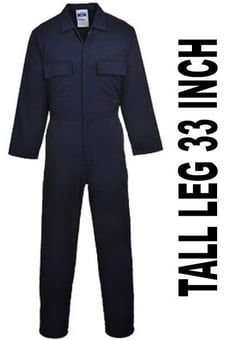 picture of Euro Work Polycotton Coverall - Navy Blue - Tall Leg 33 Inch - PW-S999NAT