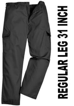 picture of Portwest Black Combat Trousers - Regular Leg 31 Inch - PW-C701BKR