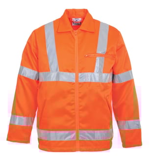 picture of Portwest Hi-Vis Orange Poly-Cotton Jacket RIS - PW-RT40ORR
